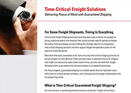 Peace of Mind Through Guaranteed Shipping